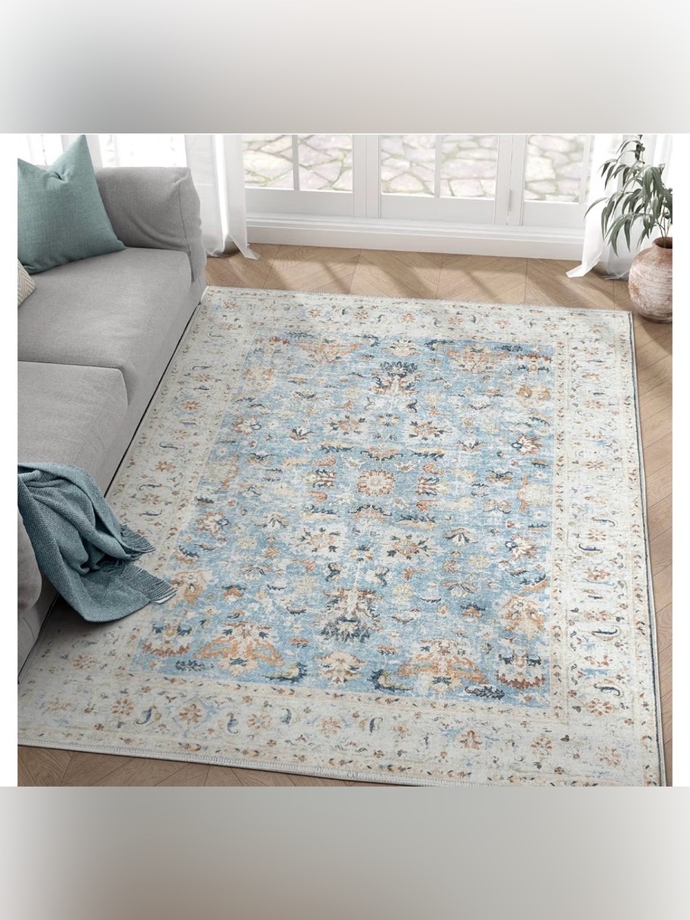Vintage 5x7 Washable & Non Slip Area Rug